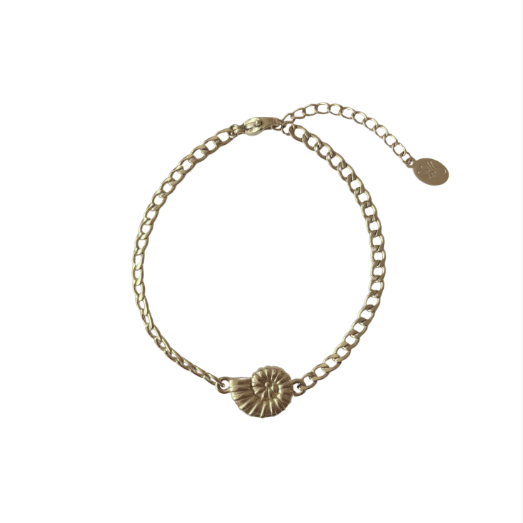 Schelp armband goud