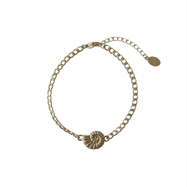 Schelp armband goud