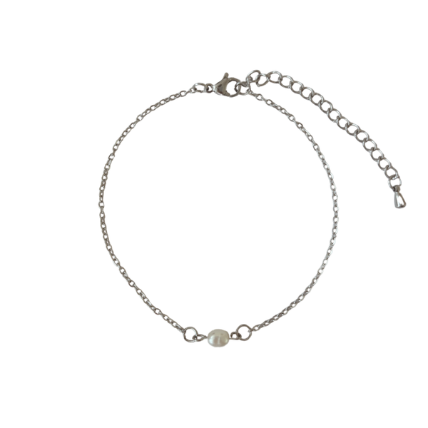 Parel armband zilver