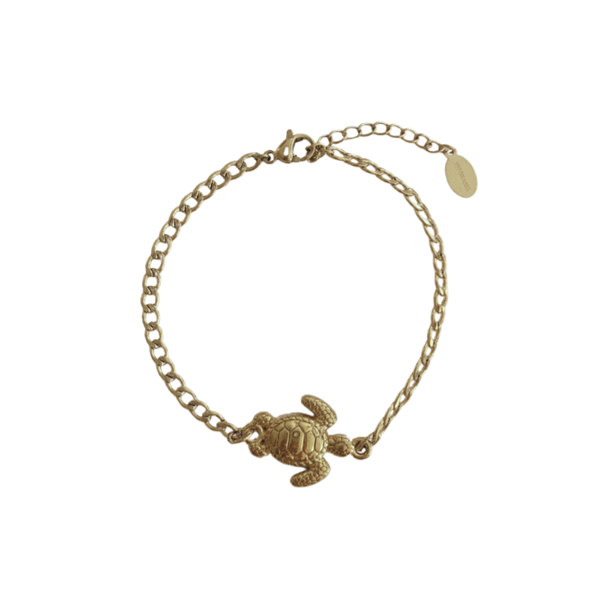 Schildpad armband goud