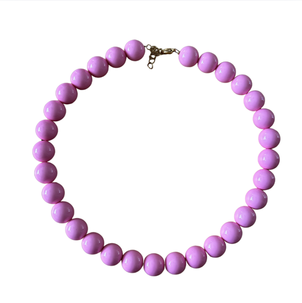 Grote kralen ketting roze
