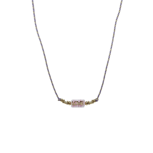 Love ketting paars goud