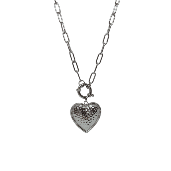 groot hart ketting zilver