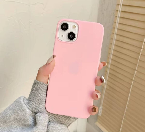 1.5mm Thickness Silicon Matte Cover Mobile Phone Case Light Pink TPU Soft Silicone Case for iPhone Promax 12, 13, 14, 15, 16