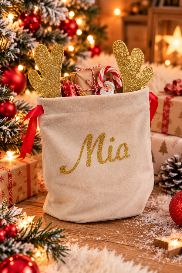 Petit sac cadeau de Noël personnalisé