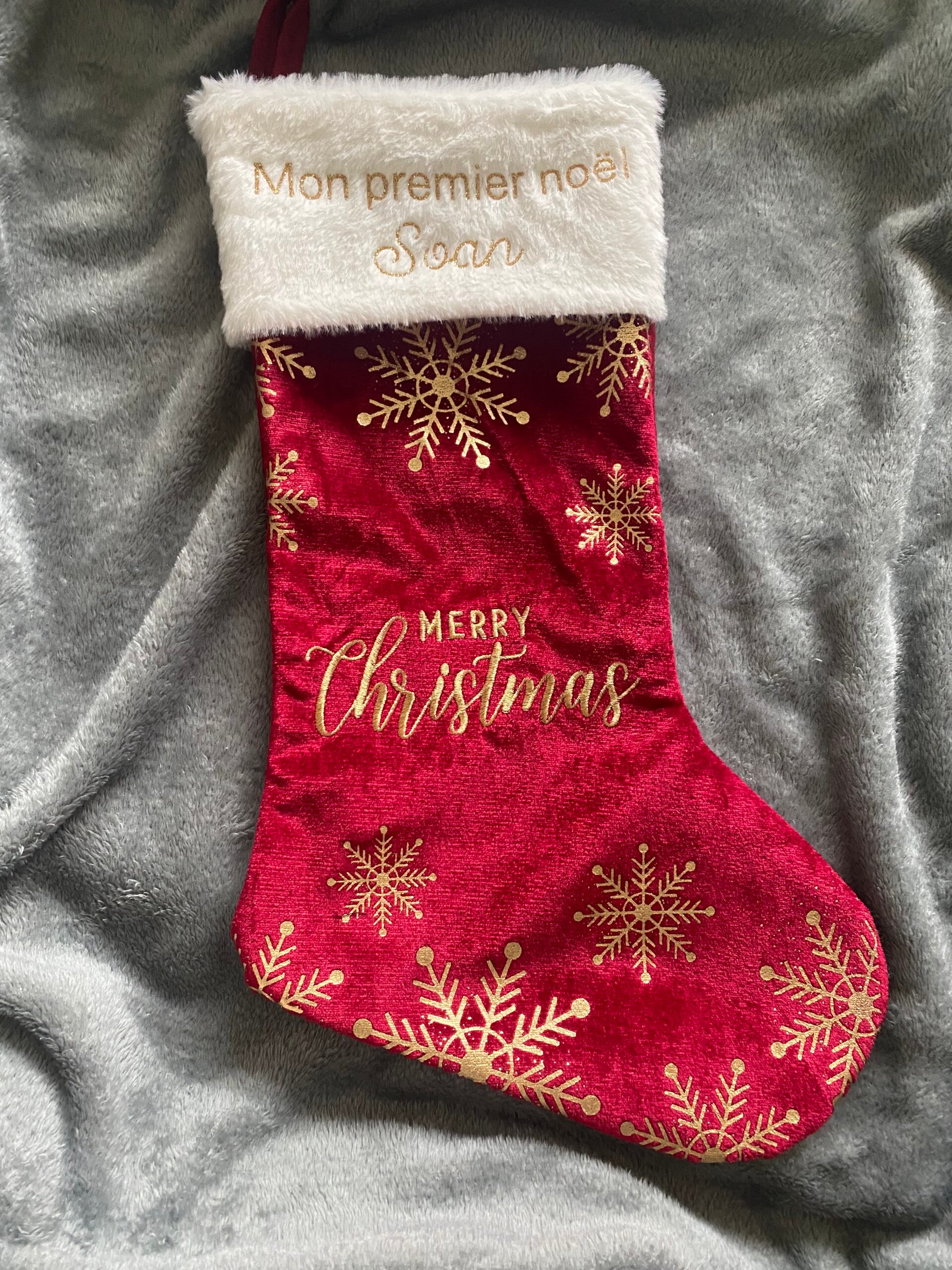 Chaussette "Merry Christmas" personnalisée