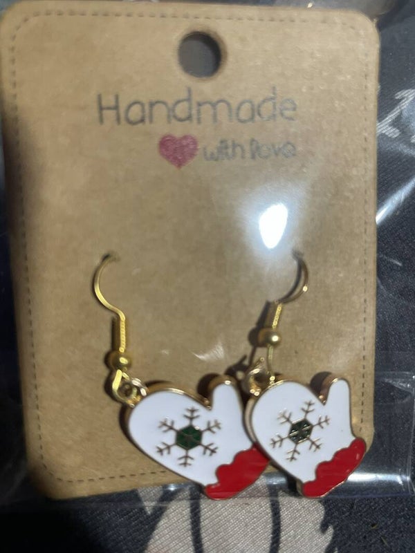 christmas earrings dangling