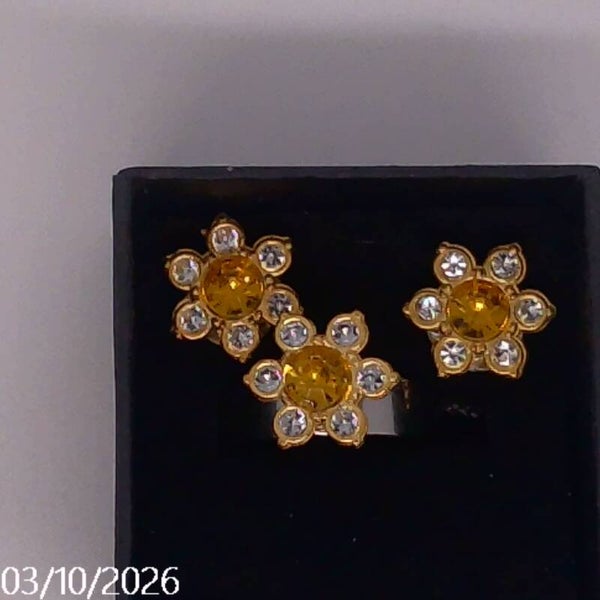 Flower earings and ring set
