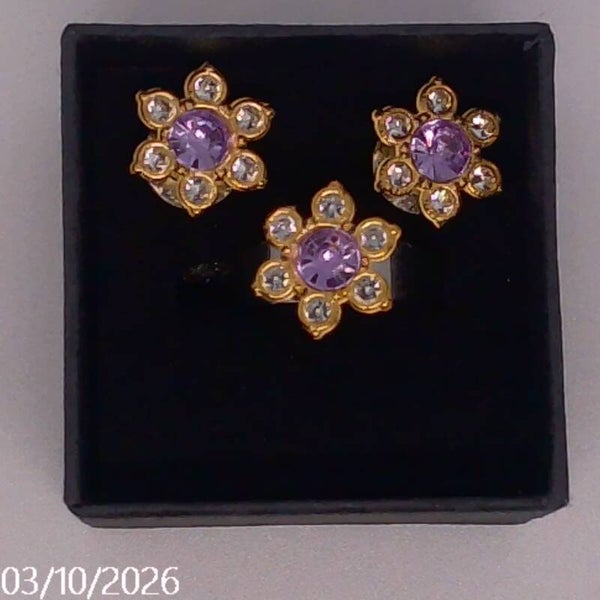 Flower Ear rings and ring set