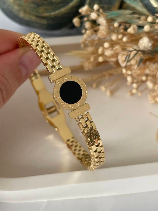 Armreif Schwarz Love aus Edelstahl