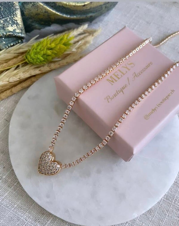 Zirkonia Halskette Gold