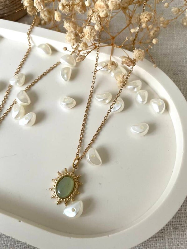 Halskette Grünstein