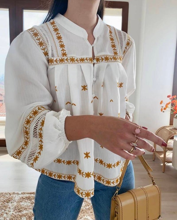 MECAS Besticktes Oberteil