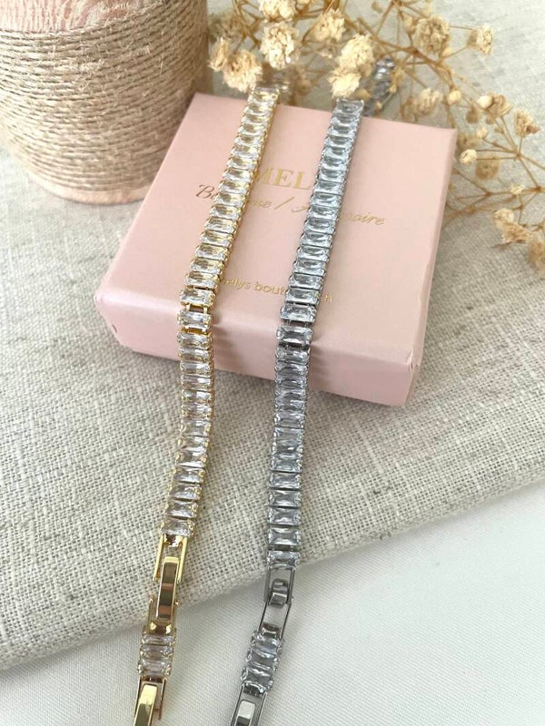 Armkette Zirkonline in Gold und Silber Farben