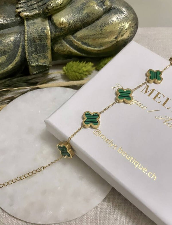 Armkette Grün Kleeblatt