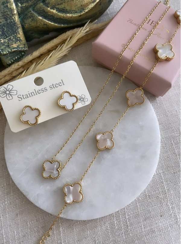 Set Vecas in weiss mit 1 Kleeblatt