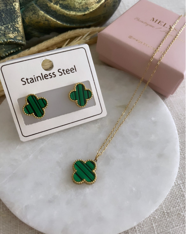 Set Vecas in Grün mit 1 Kleeblatt