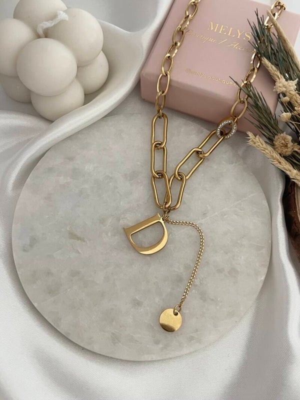 Halskette D aus Edelstahl