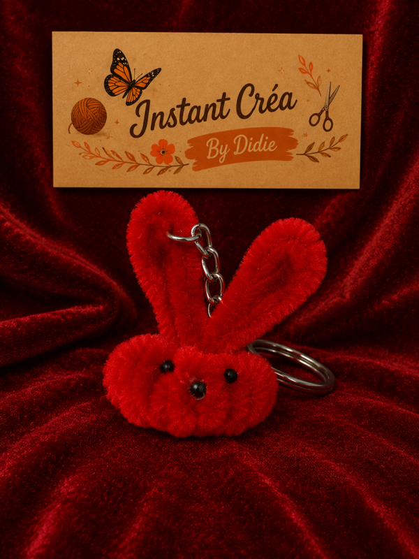 Porte-clés lapin rouge