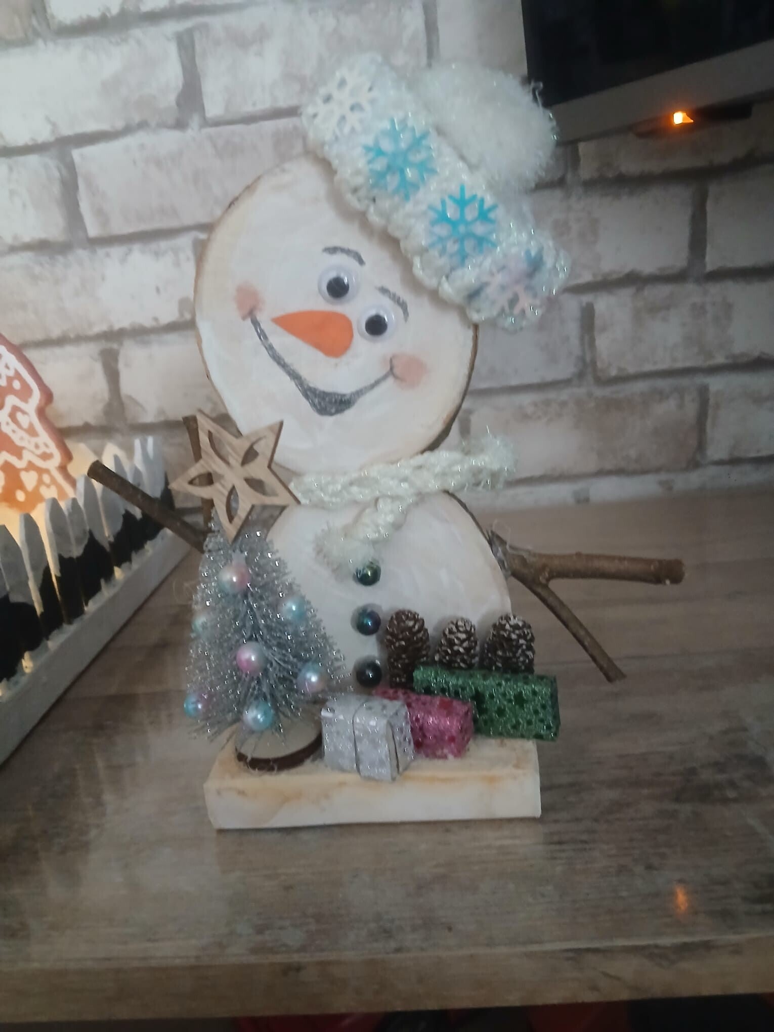 Tischdeko Schneemann