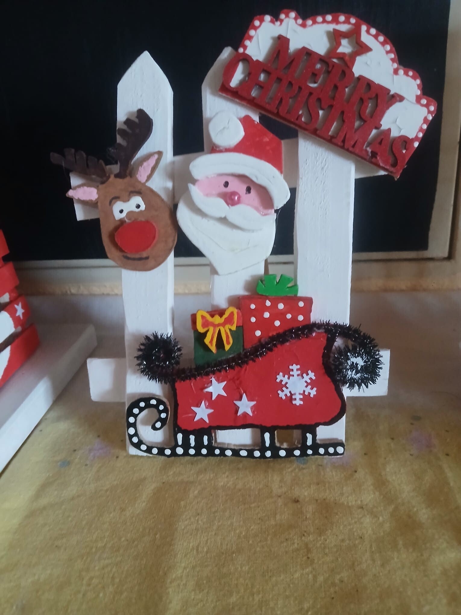 Zaunpfahl Weihnachtsschlitten