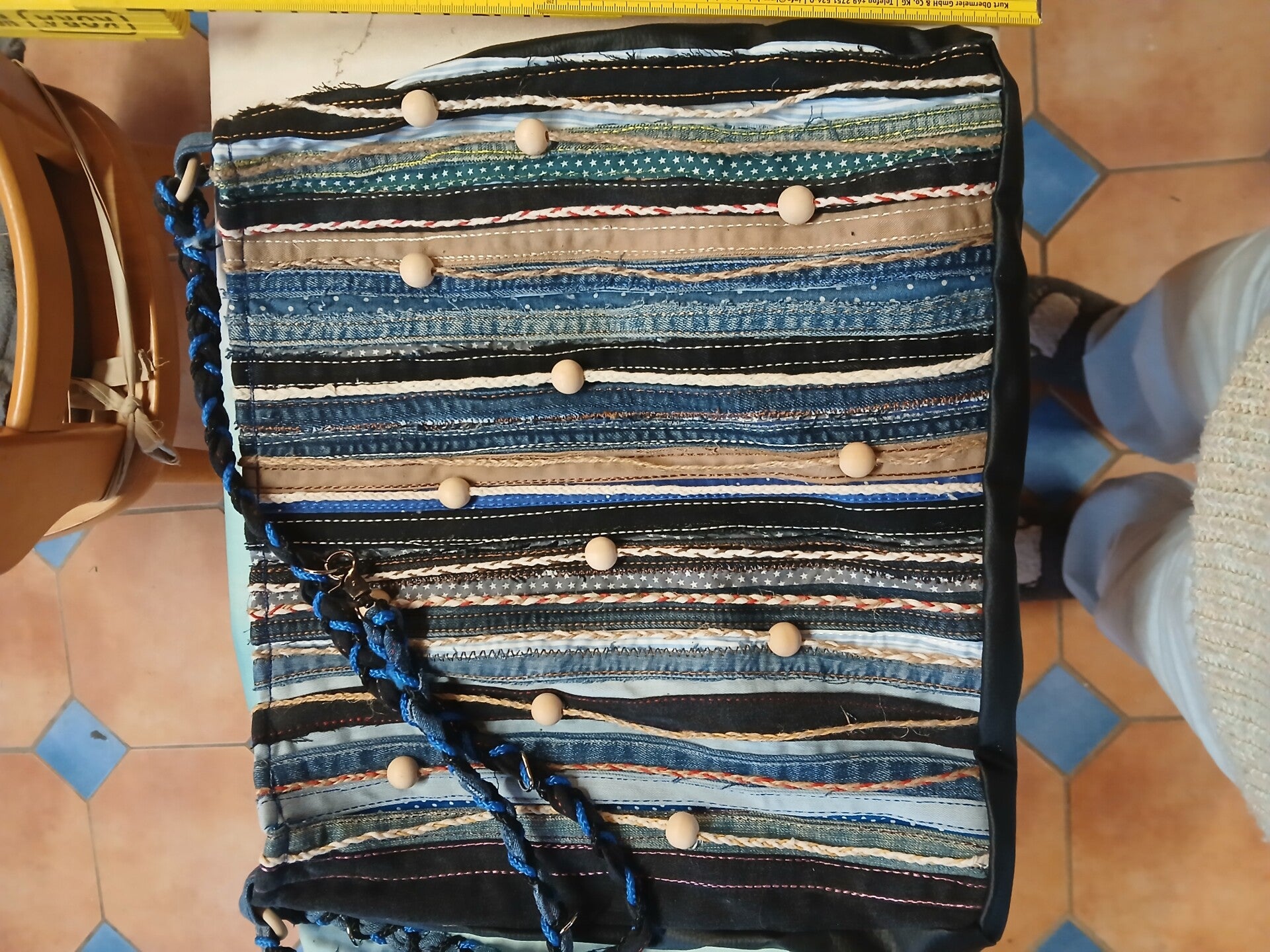 Umhängetasche Holzperlen