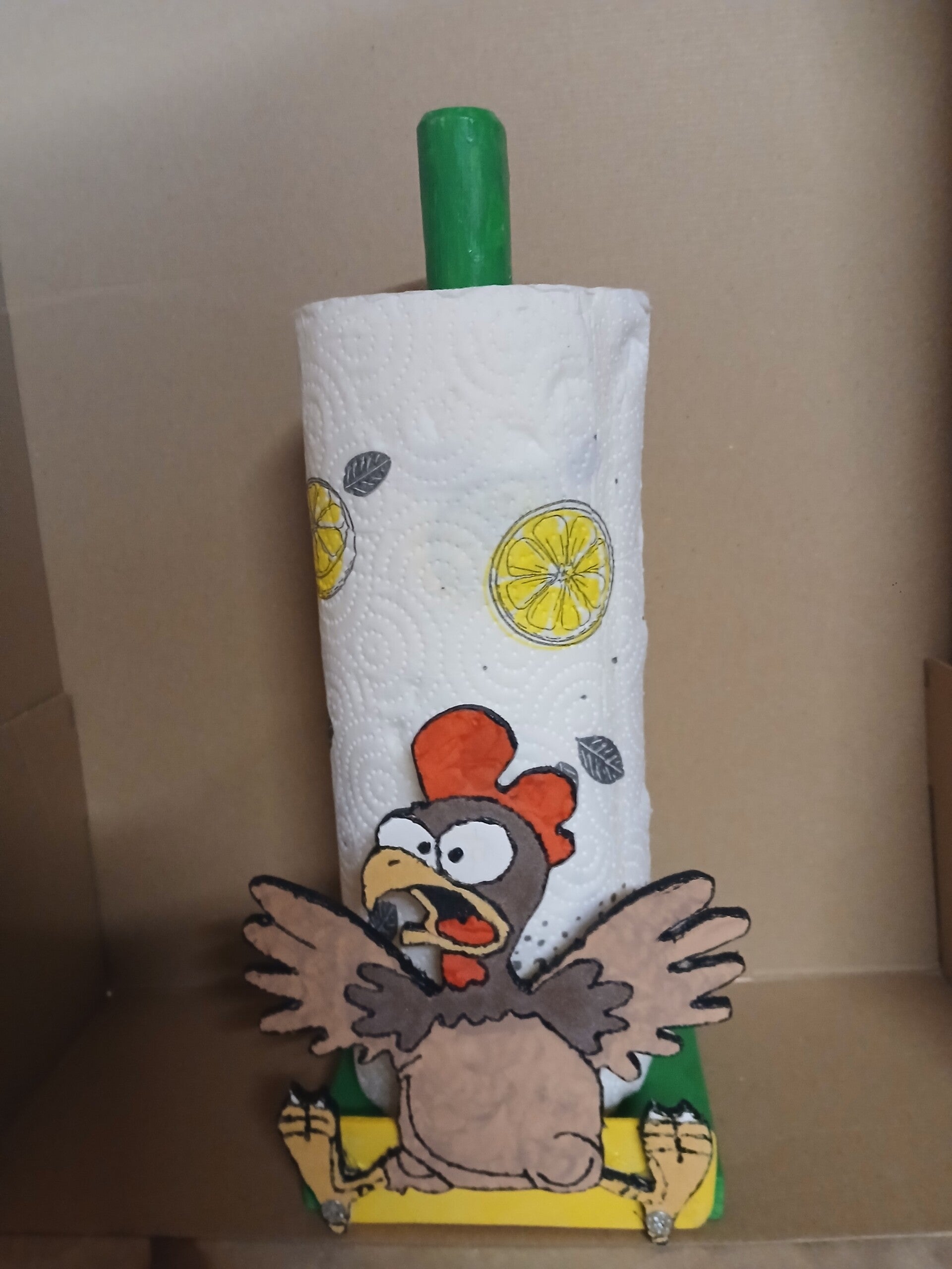 Küchenrollenhalter schreiender Gockel
