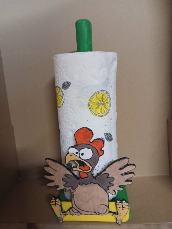 Küchenrollenhalter schreiender Gockel