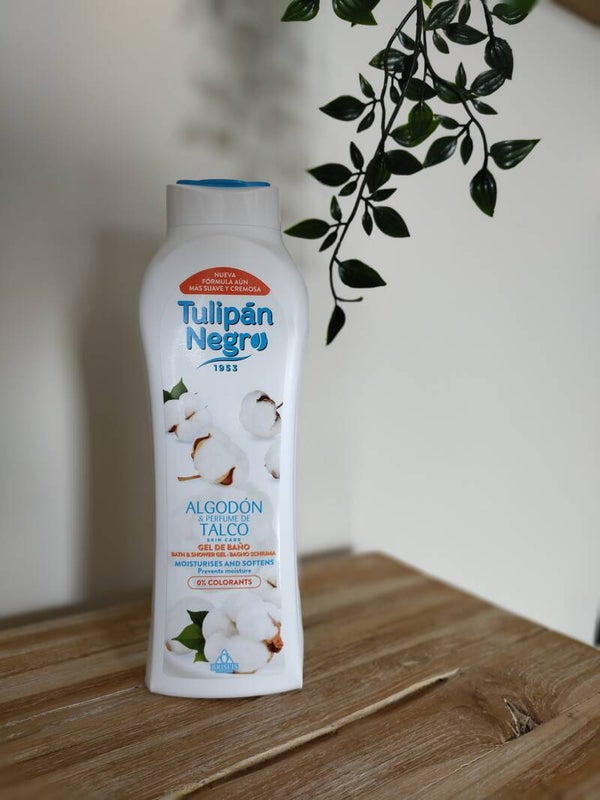 Tulipán Negro Cotton Douchegel 650 ml | Zachte Shower Gel met Katoen & Talkgeur