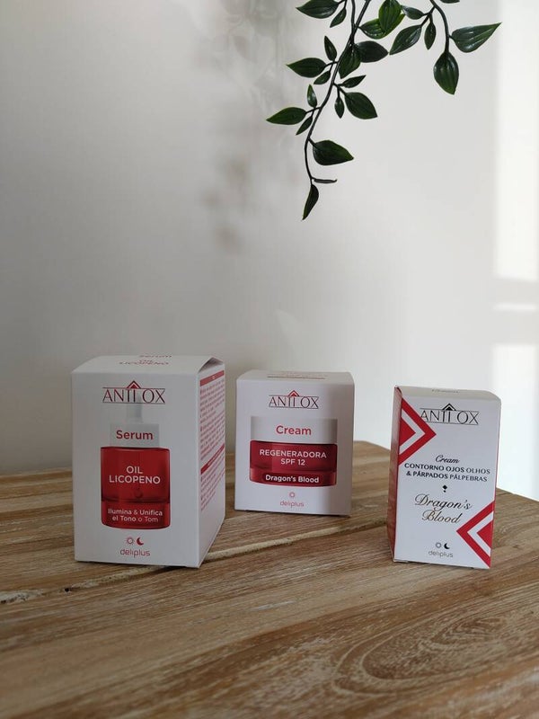 Deliplus Dragon's Blood Anti-Ox Gezichtsset | Dagcrème + Oogcrème + Lycopene Serum