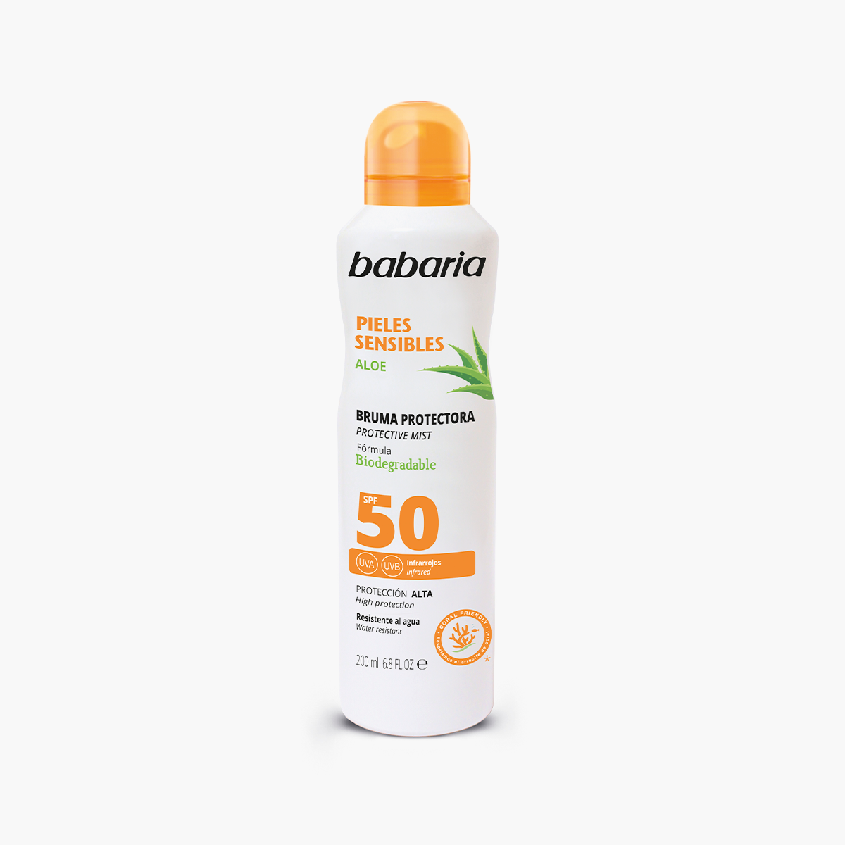 Beschermende mist voor de gevoelige huid SPF 50 Babaria 200 ml