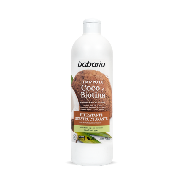Babaria Shampoo Kokosnoot & Biotine 700 ml – Voedende Shampoo voor Sterk Haar