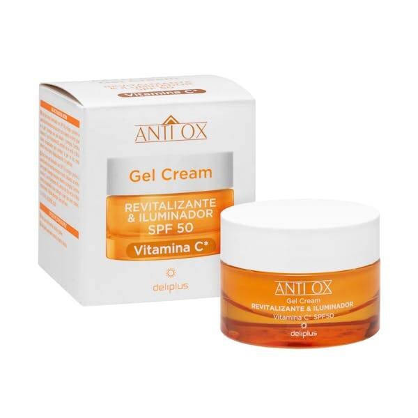 Deliplus Revitaliserende en verhelderende antioxidant gel gezichtscrème met SPF 50 en vitamine C