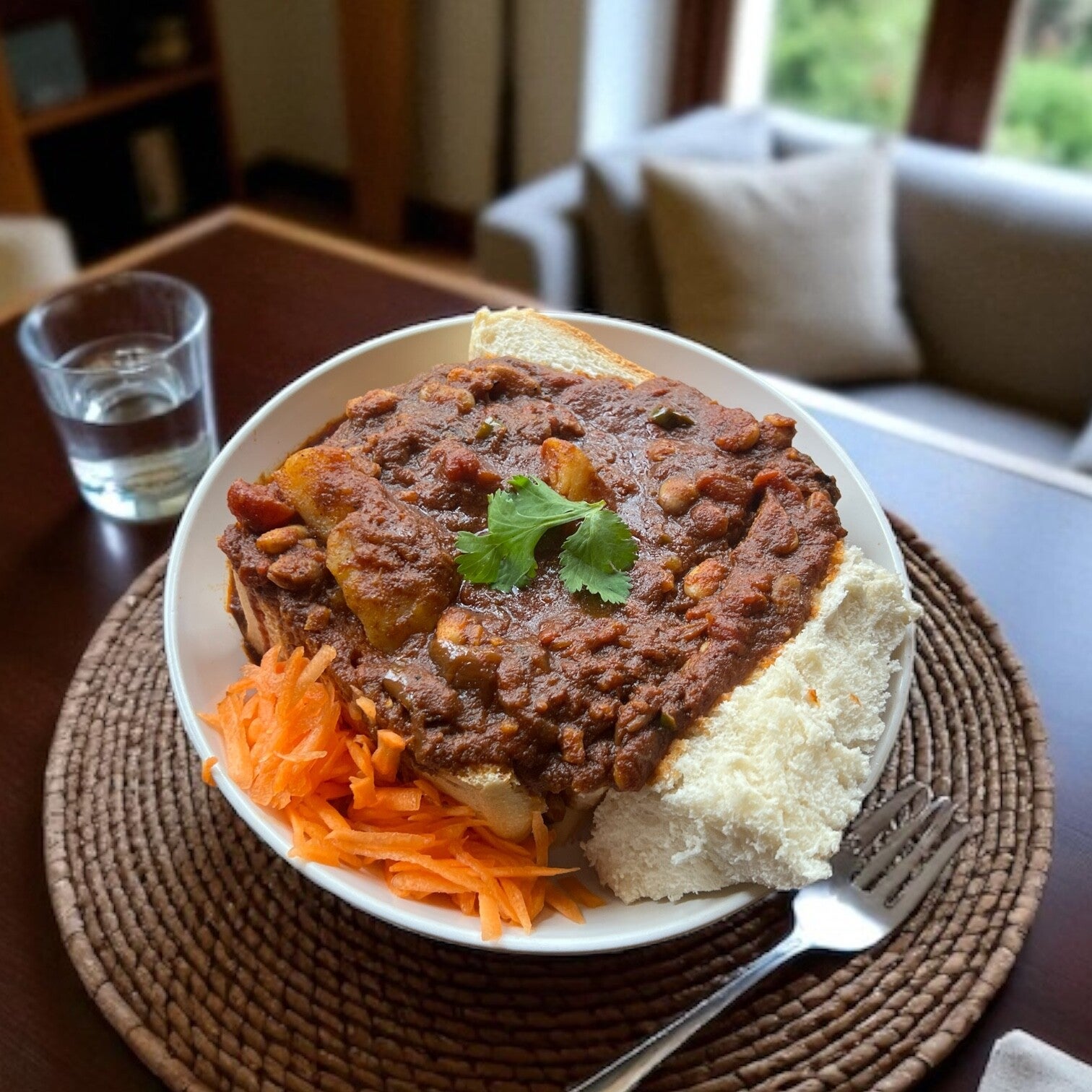 Bean and Potato Bunny Chow filling