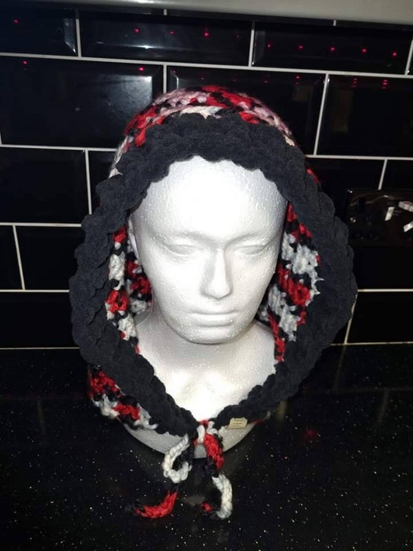 Black & Red Pixie Hood