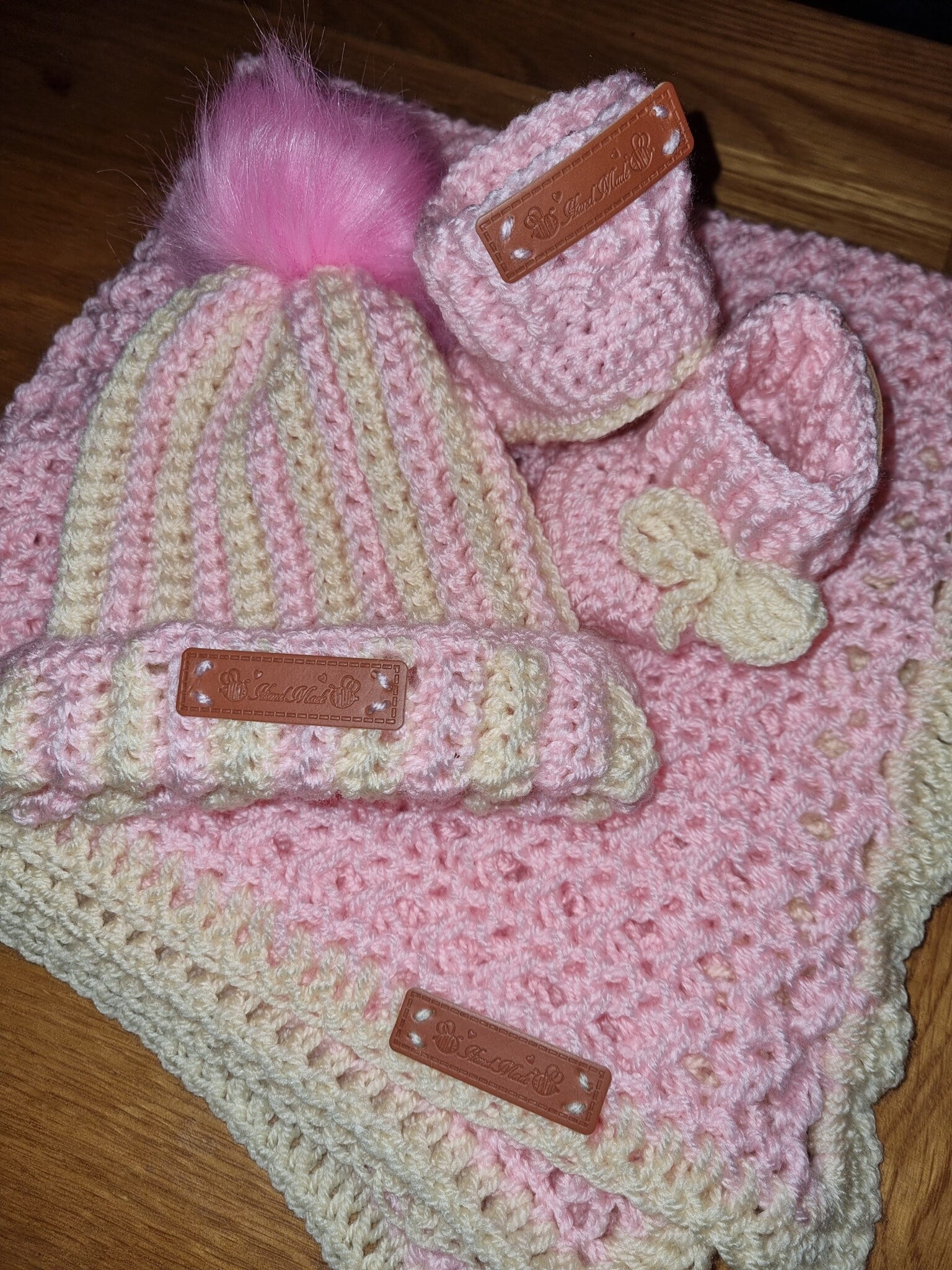 Baby Hat, Booties & Blanket