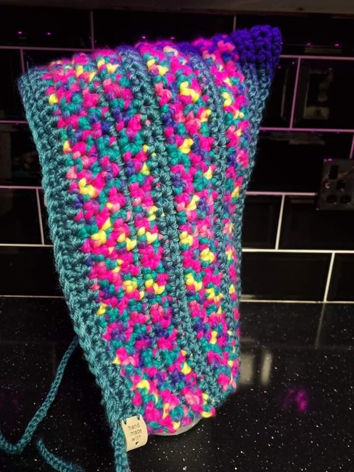 Pink & Green Pixie Hood