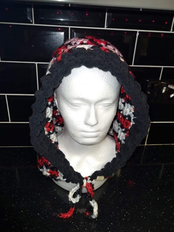 Black & Red Pixie Hood