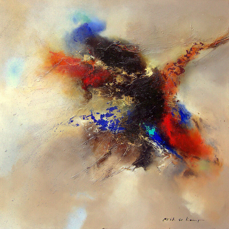 Essence #2  100x100 cm - Abstract painting by dutch painter Erik te Kamp (sold)