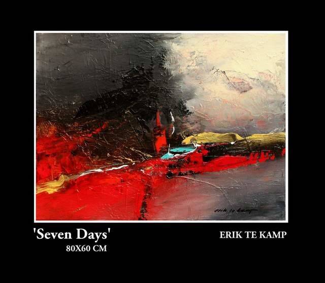 Seven Days 60x80 cm - Abstract painting by dutch painter Erik te Kamp (sold)