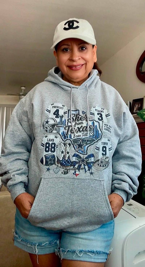 SHE’S  FROM TEXAS HOODIES -GLITTER