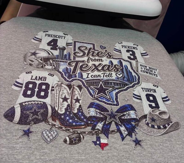SHES'S FROM TEXAS- T-SHIRT GLITTER
