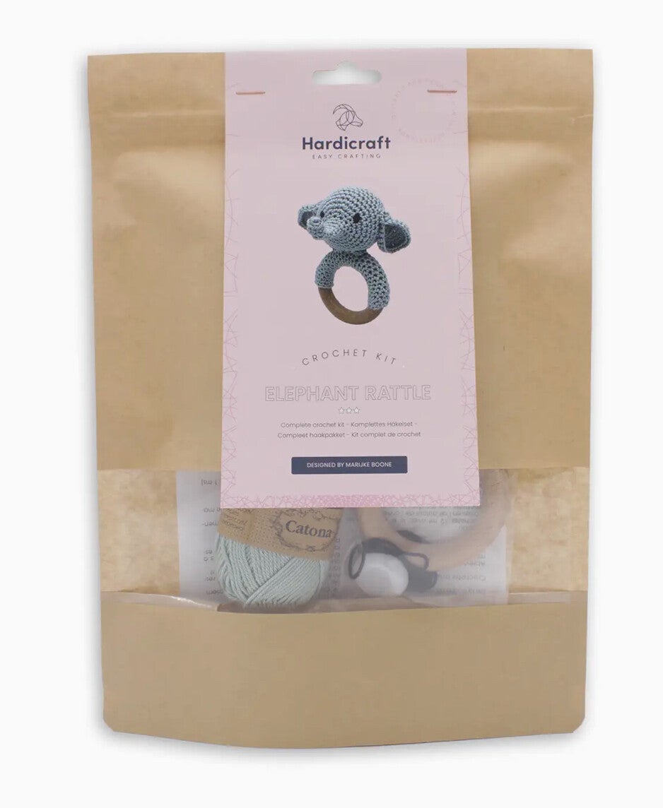 Haakpakket rammelaar olifant