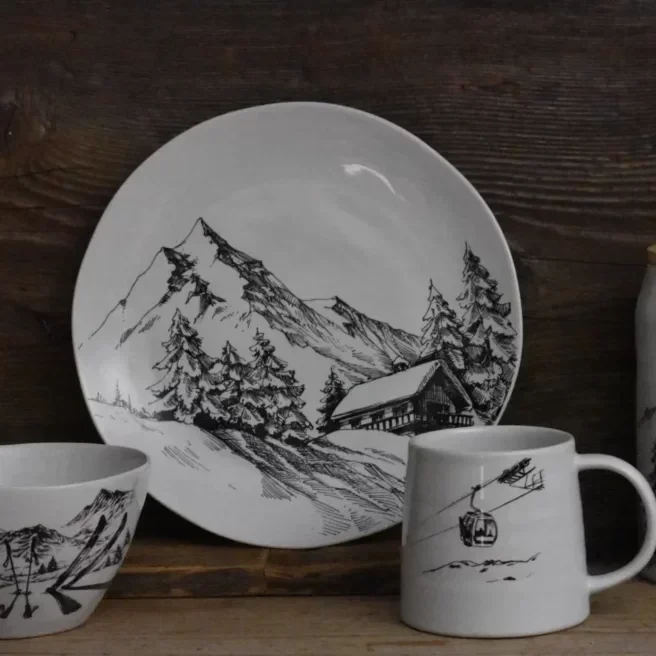 À Table – Teller Chalet Weiss, 4er Set