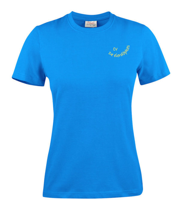 CVE T-shirt vrouwen 2264033 bedrukt met borstlogo en ruglogo