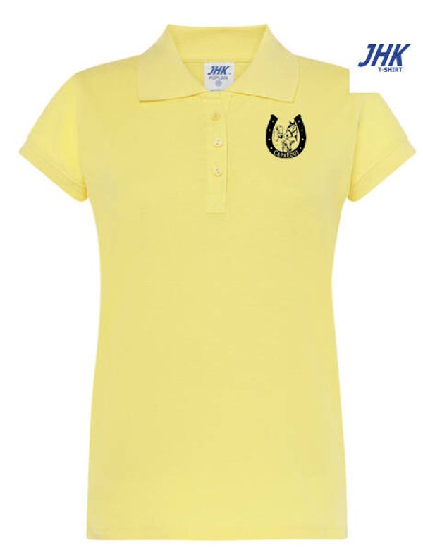 CEQ-008 Polo vrouw JHK511 bedrukt met borstlogo en ruglogo