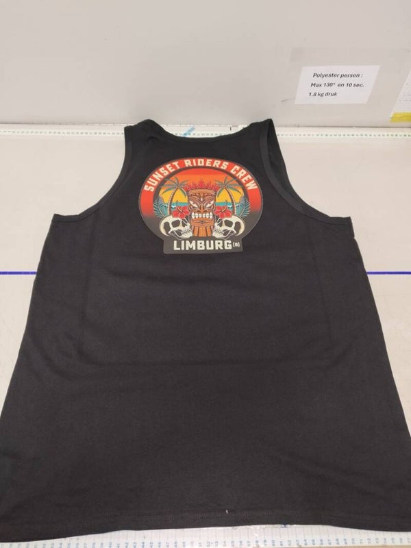 SRC Tanktop stedman bedrukt met borst en ruglogo in kleur