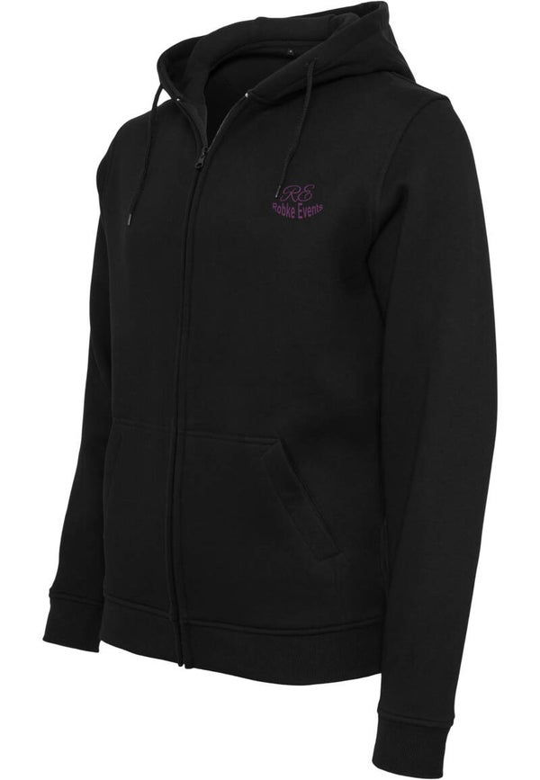 RE010 - BY012 - Hoody met zipper geborduurd met borst- en ruglogo