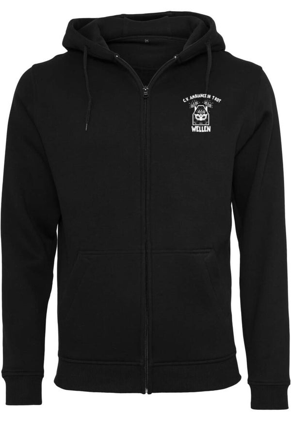 CVAM004 - BY012 - Hoody met rits bedrukt met rug- en borstlogo