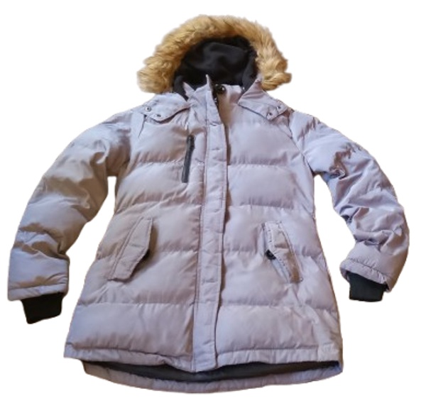 Celsius Gray Satin Coat Size Small With hoodie Original Price $107